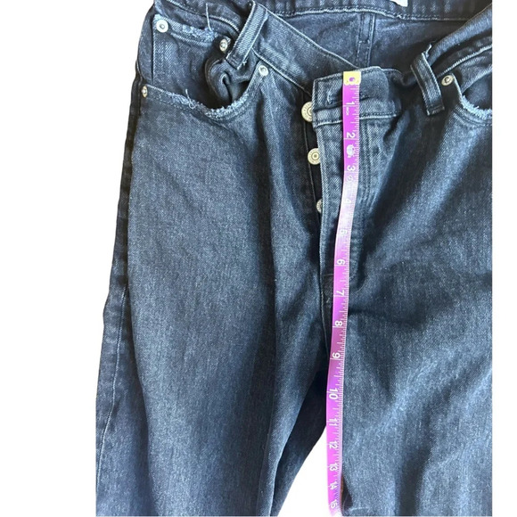 Abercrombie & Fitch Asymmetric crisscross The Dad High Rise Black Jeans 25/0​ - Picture 10 of 15